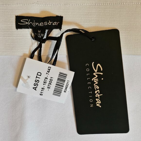 NWT SHINESTAR Cream/Grey/White Pleather/Vinyl Snake Print Pencil Skirt Size Med - Picture 6 of 8